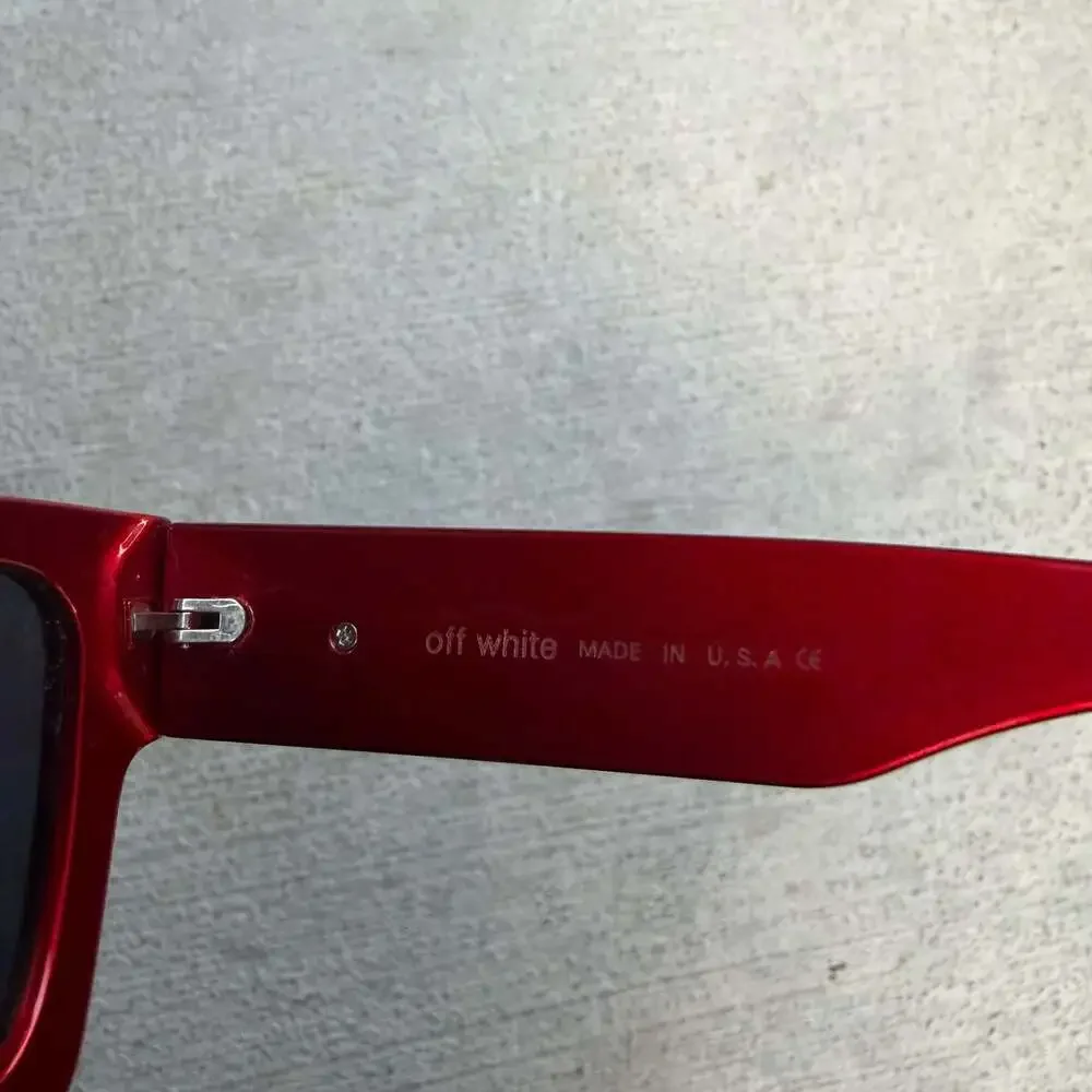Off-White Virgil Rectangular Sunglasses in Red